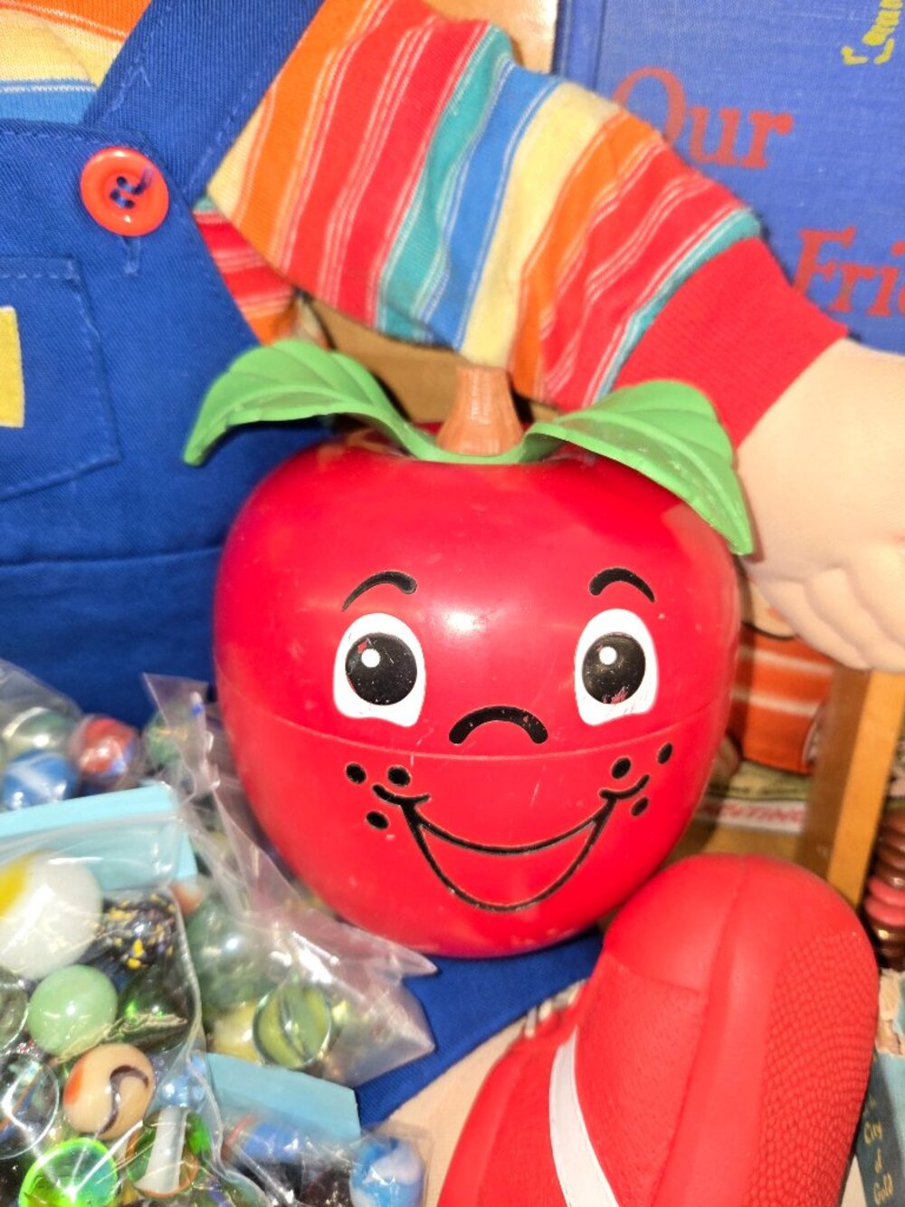 Vintage "Happy Apple" Fisher Price chime ball